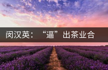 閔漢英：“逼”出茶業(yè)合作社，帶領(lǐng)村民走上致富路