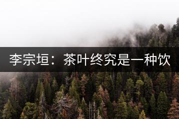 李宗垣:茶葉終究是一種飲料 鐵觀音回歸傳統(tǒng)不能一刀切