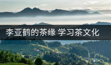 李亞鶴的茶緣 學(xué)習(xí)茶文化，了解茶文化，品味茶文化