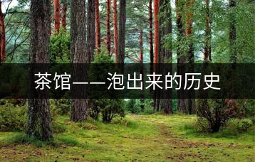 茶館——泡出來的歷史