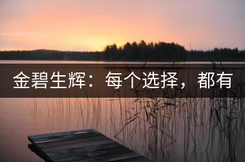 金碧生輝：每個選擇，都有選擇的理由