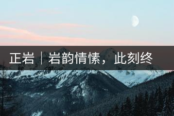 正巖｜巖韻情愫，此刻終得