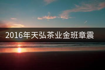 2016年天弘茶業(yè)金班章震撼上市！