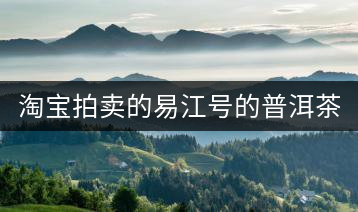 淘寶拍賣的易江號的普洱茶怎么樣？