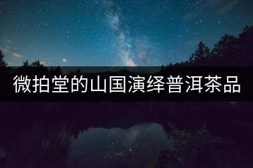 微拍堂的山國演繹普洱茶品質(zhì)如何？