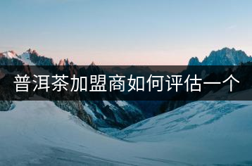 普洱茶加盟商如何評(píng)估一個(gè)普洱茶品牌是否值得加盟?