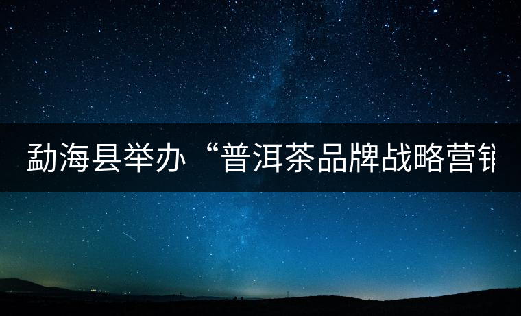 勐海縣舉辦“普洱茶品牌戰(zhàn)略營(yíng)銷專題講座” 勐??h舉辦“普洱茶品牌戰(zhàn)略營(yíng)銷專題講座”