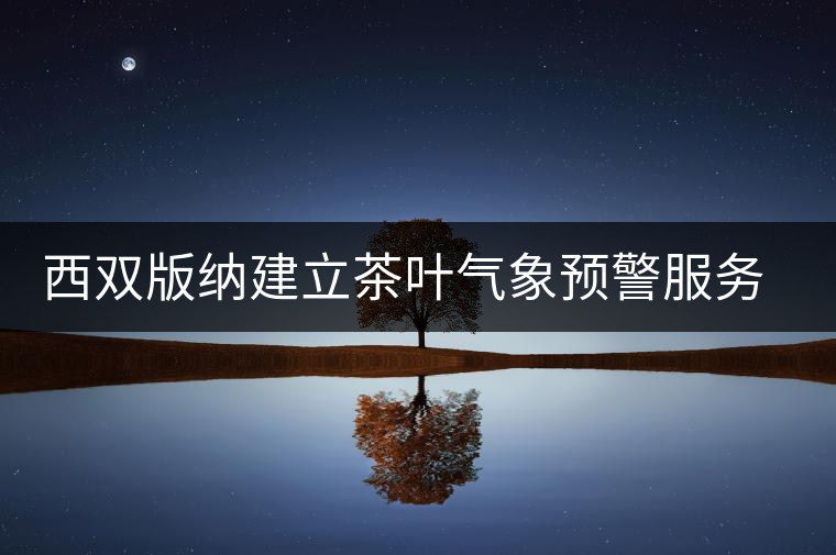 西雙版納建立茶葉氣象預(yù)警服務(wù)體系