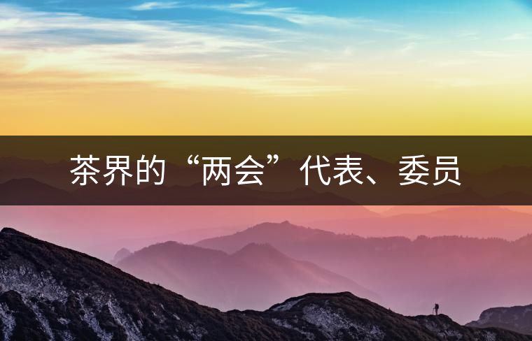 茶界的“兩會”代表、委員