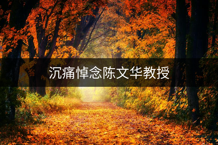 沉痛悼念陳文華教授