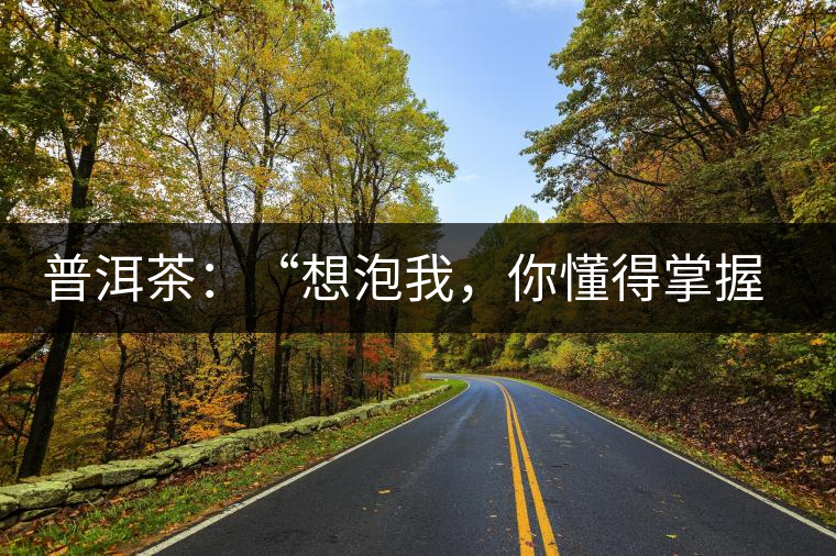 普洱茶：“想泡我，你懂得掌握‘火候’嗎？”