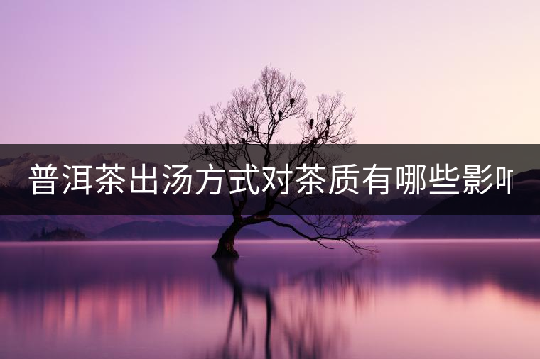 普洱茶出湯方式對(duì)茶質(zhì)有哪些影響？