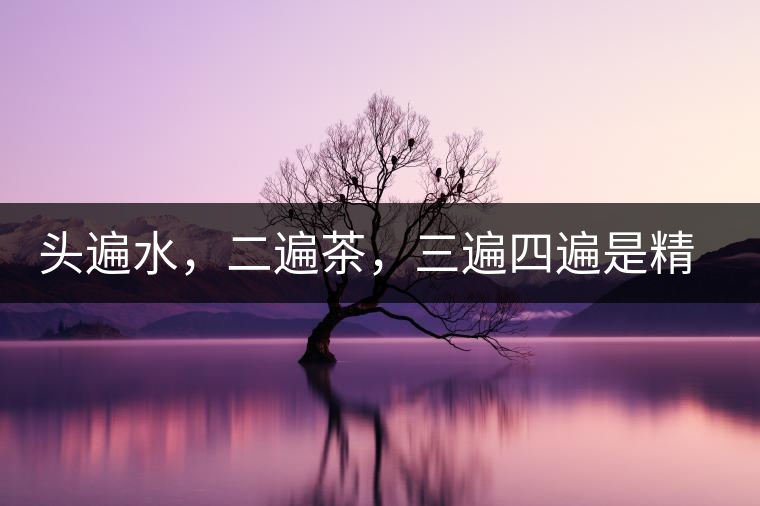 頭遍水，二遍茶，三遍四遍是精華