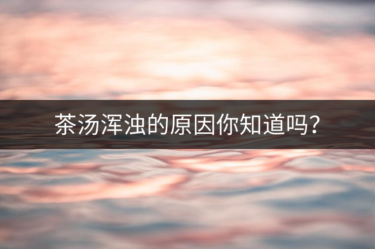茶湯渾濁的原因你知道嗎？