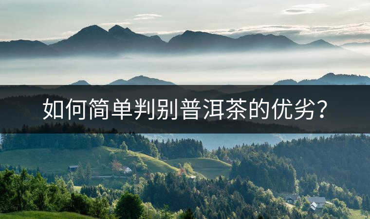 如何簡單判別普洱茶的優(yōu)劣? 如何簡單判別普洱茶的優(yōu)劣?