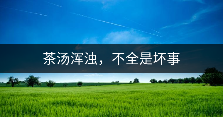 茶湯渾濁，不全是壞事