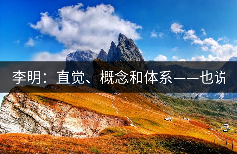 李明：直覺、概念和體系——也說“號級茶”
