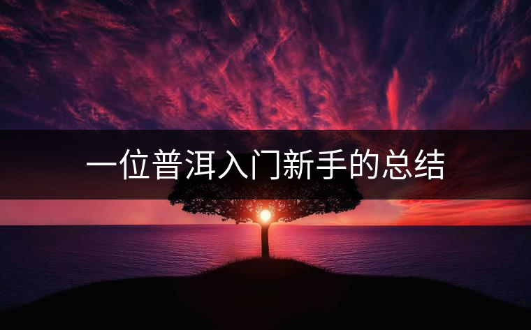 一位普洱入門新手的總結(jié) 一位普洱入門新手的總結(jié)