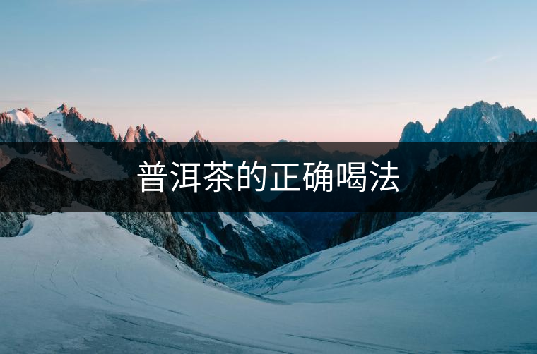 普洱茶的正確喝法 普洱茶的正確喝法