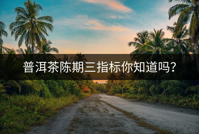 普洱茶陳期三指標(biāo)你知道嗎？