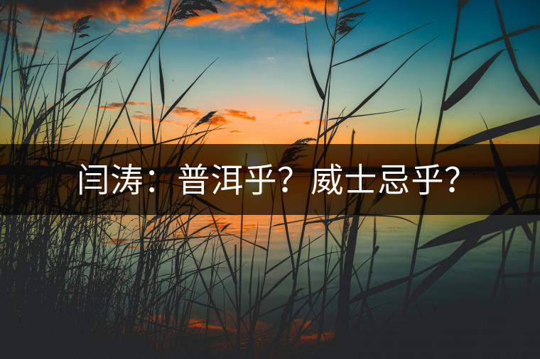 閆濤：普洱乎？威士忌乎？