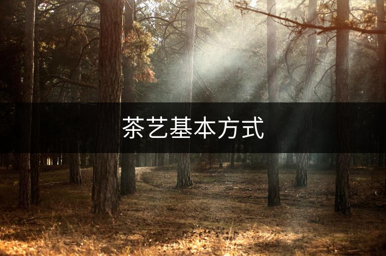 茶藝基本方式