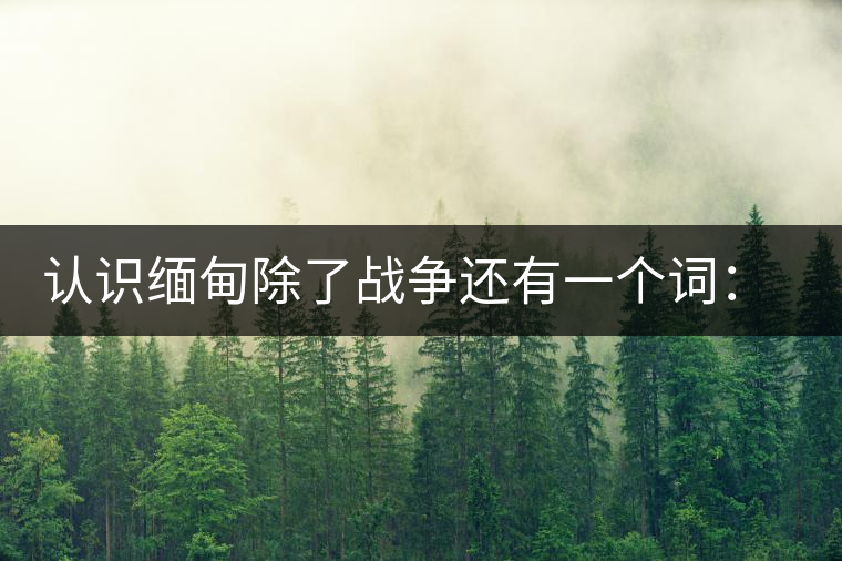 認(rèn)識(shí)緬甸除了戰(zhàn)爭還有一個(gè)詞：茶