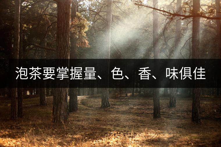 泡茶要掌握量、色、香、味俱佳