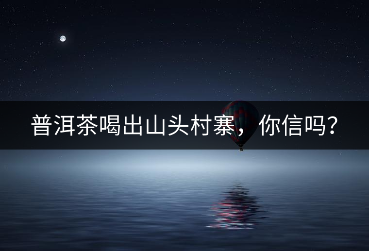 普洱茶喝出山頭村寨，你信嗎？