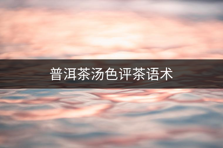 普洱茶湯色評(píng)茶語(yǔ)術(shù)
