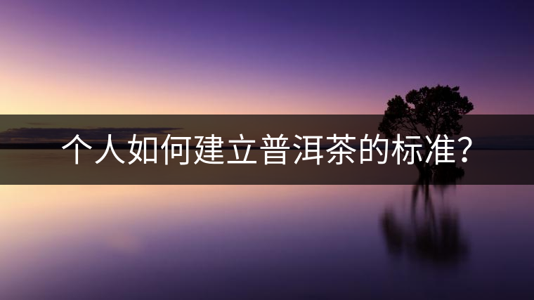 個(gè)人如何建立普洱茶的標(biāo)準(zhǔn)？