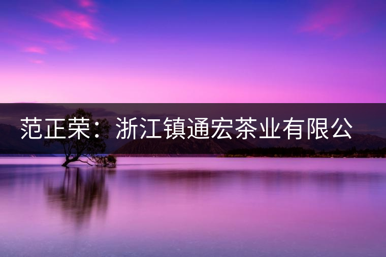 范正榮:浙江鎮(zhèn)通宏茶業(yè)有限公司董事長(zhǎng) 范正榮:浙江鎮(zhèn)通宏茶業(yè)有限公司董事長(zhǎng)