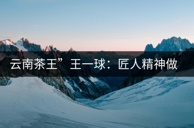 云南茶王”王一球：匠人精神做茶，郎河要做百年老店