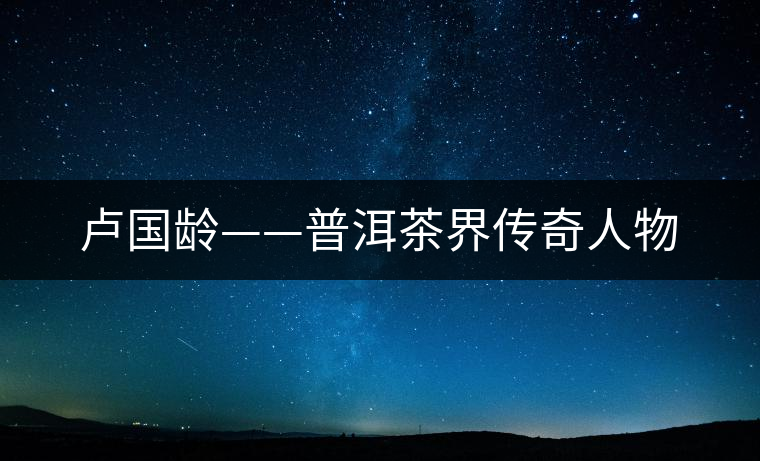 盧國齡——普洱茶界傳奇人物 盧國齡——普洱茶界傳奇人物