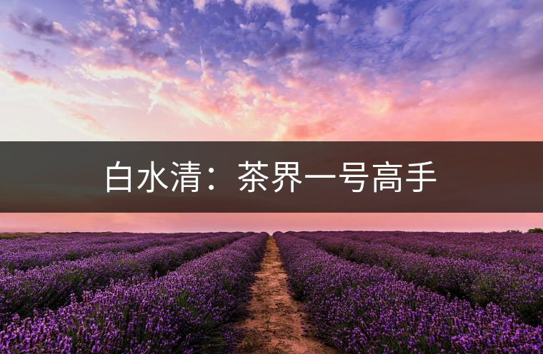 白水清:茶界一號(hào)高手 白水清:茶界一號(hào)高手