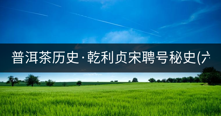 普洱茶歷史·乾利貞宋聘號秘史(六)