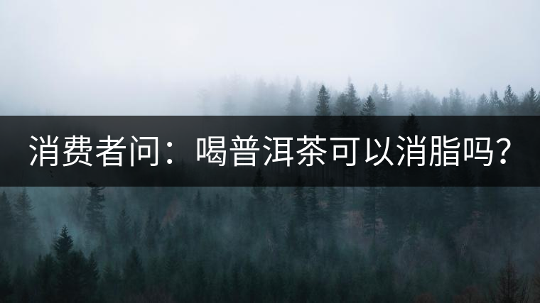 消費(fèi)者問：喝普洱茶可以消脂嗎？