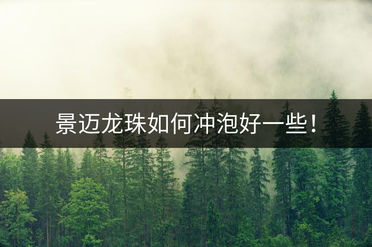 景邁龍珠如何沖泡好一些！