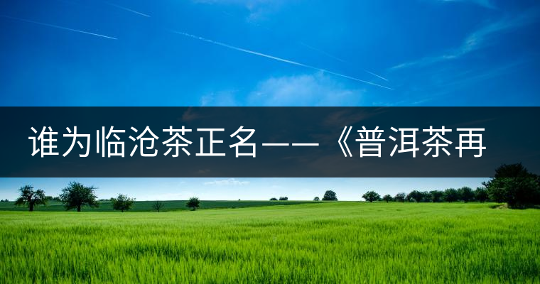 誰(shuí)為臨滄茶正名——《普洱茶再發(fā)現(xiàn)》開(kāi)湯品鑒