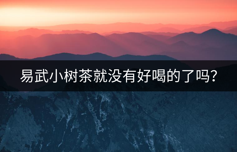 易武小樹(shù)茶就沒(méi)有好喝的了嗎？