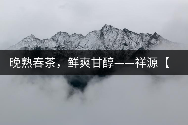 晚熟春茶，鮮爽甘醇——祥源【政和大白】清鮮上市