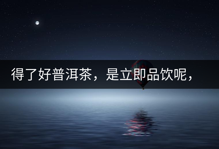 得了好普洱茶，是立即品飲呢，還是收藏？