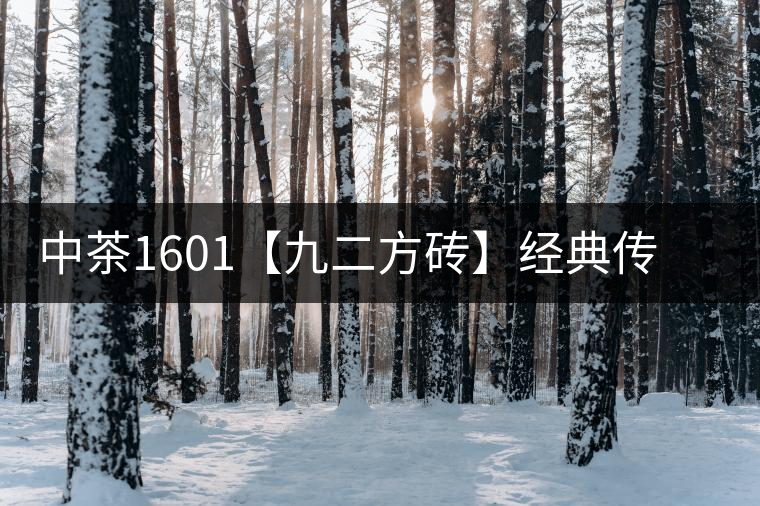 中茶1601【九二方磚】經典傳承，巔峰即現(xiàn)