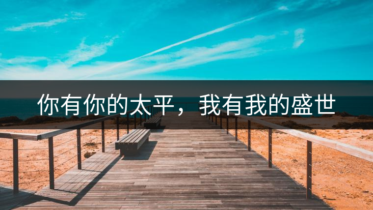 你有你的太平，我有我的盛世