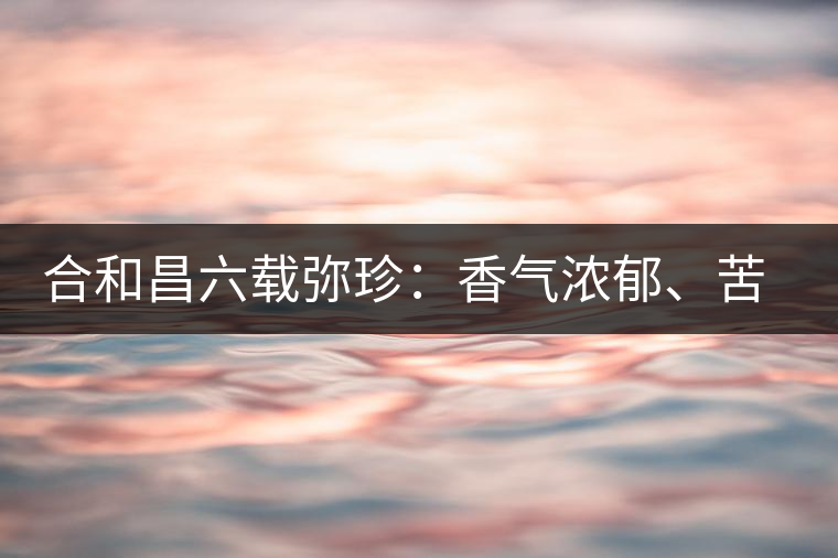 合和昌六載彌珍：香氣濃郁、苦澀均衡