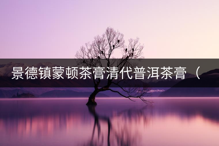 景德鎮(zhèn)蒙頓茶膏清代普洱茶膏（復刻版）品評