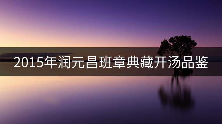 2015年潤(rùn)元昌班章典藏開湯品鑒