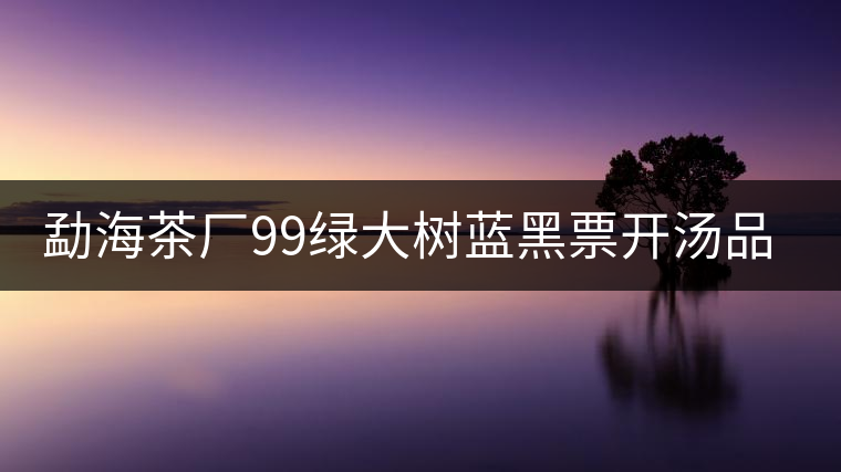 勐海茶廠99綠大樹藍(lán)黑票開湯品鑒 勐海茶廠99綠大樹藍(lán)黑票開湯品鑒