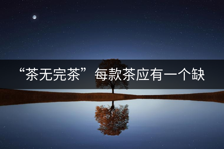 “茶無完茶”每款茶應(yīng)有一個缺點！