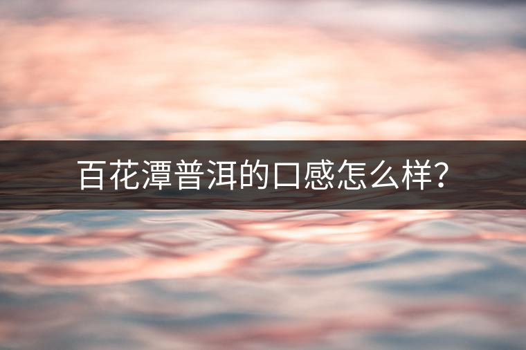 百花潭普洱的口感怎么樣？